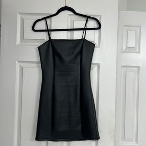 Mini dress -Black - pleather